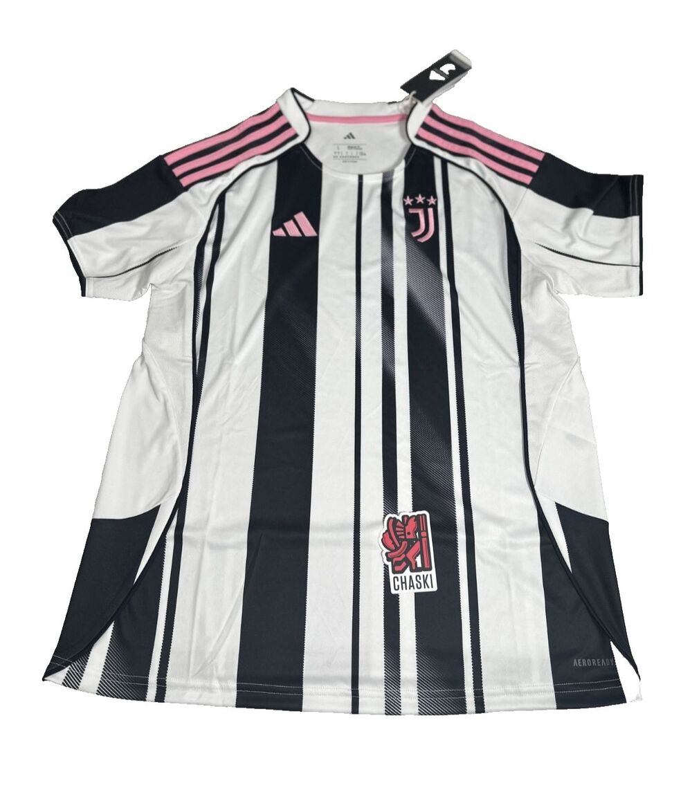Adidas x Juventus 25/26 Home Jersey White/Black/Pink Women's Large JN5224 NEW